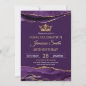 Prince Birthday Royal Purple Gold Einladung (Vorderseite)
