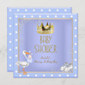 Prince blue Baby Shower Boy Baby Crown Spot Einladung (Vorne/Hinten)