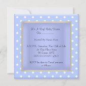 Prince blue Baby Shower Boy Baby Crown Spot Einladung (Rückseite)