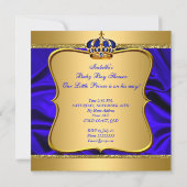 Prince Boy Baby Dusche Blue African American Silk Einladung (Rückseite)