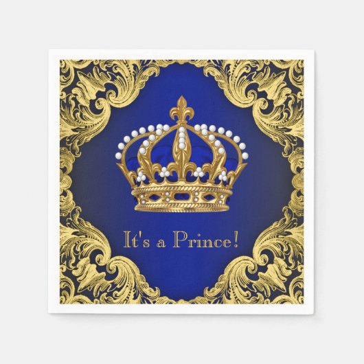 Prince Boy Baby Shower Napkins Serviette (Vorderseite)