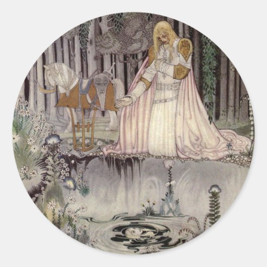 Prince Charmand Face im Pool Runder Aufkleber (Vorderseite)