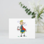 Prince Charming auf dem Pferd Postkarte (Stehend Vorderseite)