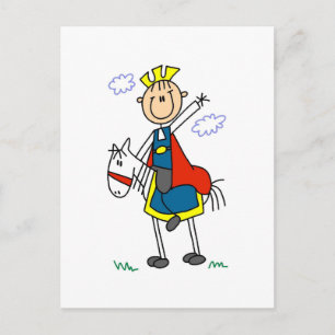 Prince Charming auf Pferdeschirmen und Geschenke Postkarte