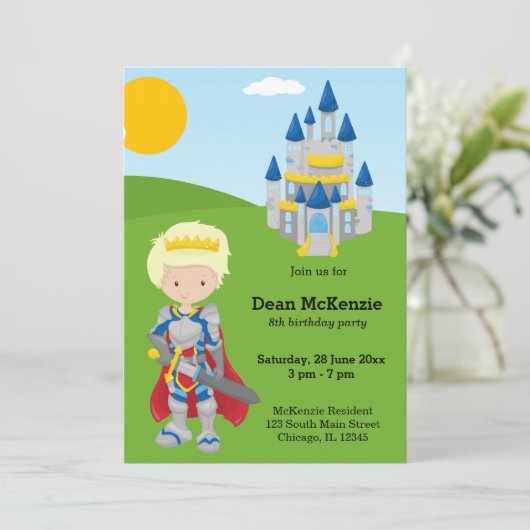 Prince Charming Einladung (Stehend Vorderseite)