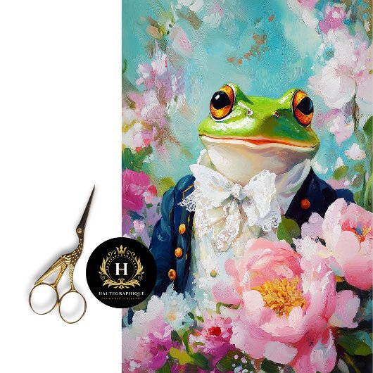 Prince Charming Floral Frog Decoupage Seidenpapier