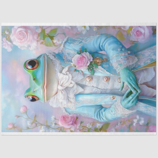Prince Charming Frog Romantic Wedding Decoupage Seidenpapier (Vorderseite)