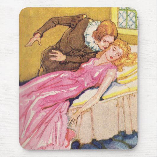 Prince Charming küsst Schlaf Schönheit Mousepad (Vorne)