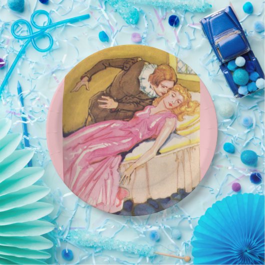 Prince Charming küsst Schlaf Schönheit Pappteller (Party)