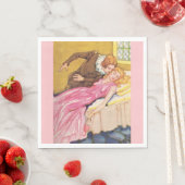Prince Charming küsst Schlaf Schönheit Serviette (Beispiel)