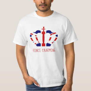 Prince Charming Union Jack Crown Funny T-Shirt
