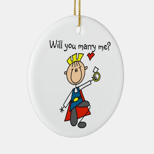 Prince Charming wirst du mich heiraten Keramikornament (Rechts)