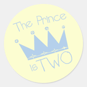 Prince Crown 2. Geburtstagsgeschenke Runder Aufkleber