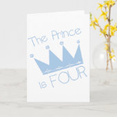 Prince Crown 4. Geburtstag - Hemden und Geschenke Karte (Gelbe Blume)