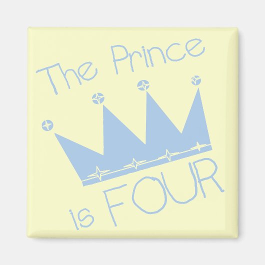 Prince Crown 4. Geburtstag - Hemden und Geschenke Magnet (Vorne)