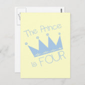 Prince Crown 4. Geburtstag - Hemden und Geschenke Postkarte (Vorne/Hinten)