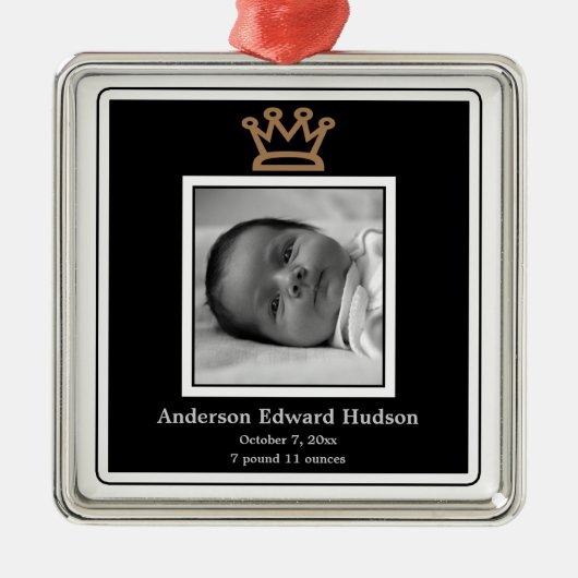 Prince Crown Baby Boy Foto Ornament (Vorne)