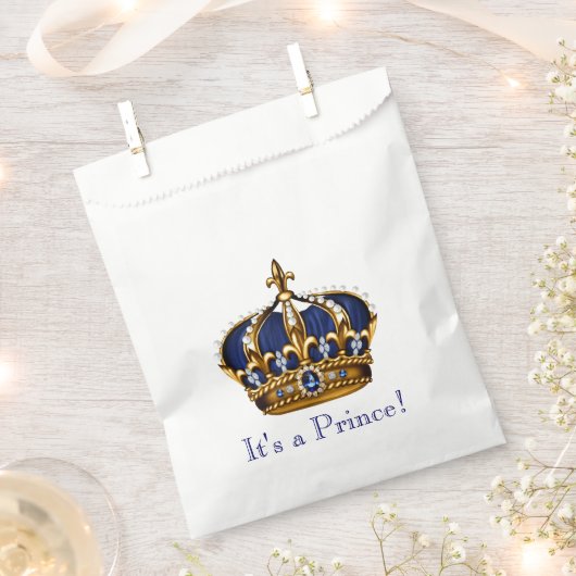 Prince Crown Baby Dusche Geschenktütchen (Ausgeschnitten)