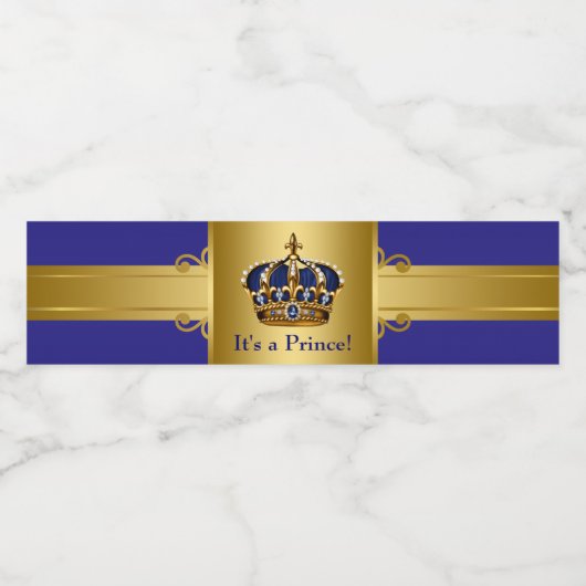 Prince Crown Baby Dusche Wasserflaschen Etiketten (Einzelnes Label)