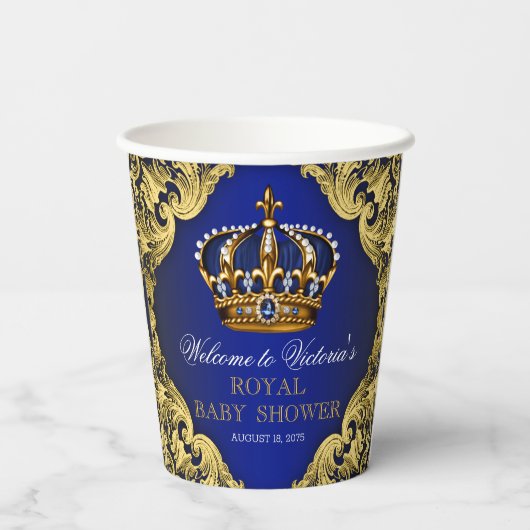 Prince Crown Baby Duschpapiertafeln Pappbecher (Rückseite)