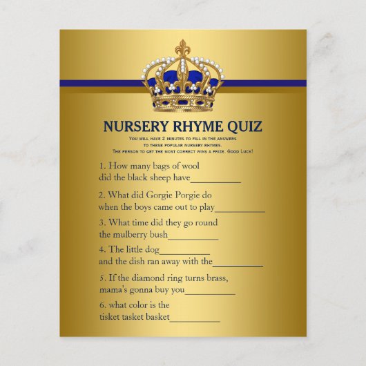 Prince Crown Baby Showspiele (Rückseite)