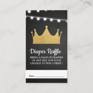 Prince Crown Babydusche Gold Foil Windeln Raffle Begleitkarte