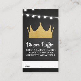 Prince Crown | Babydusche Gold Foil Windeln Raffle Begleitkarte