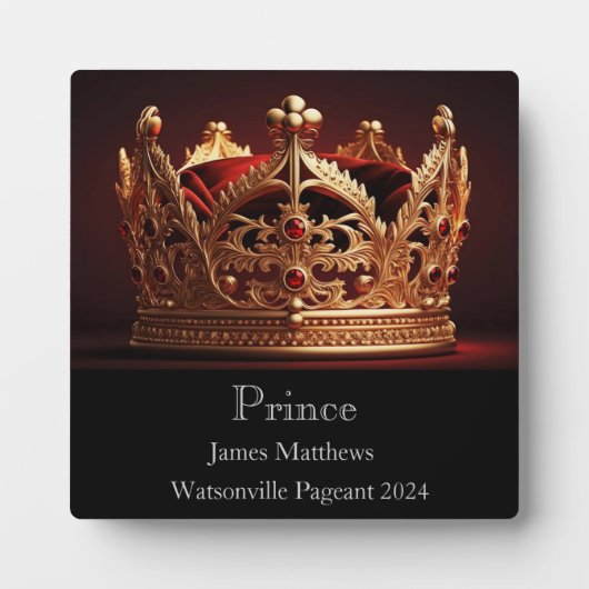 Prince Crown Pageant Plaque Fotoplatte (Vorderseite)
