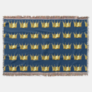 Prince Crown Throw Blanket Decke