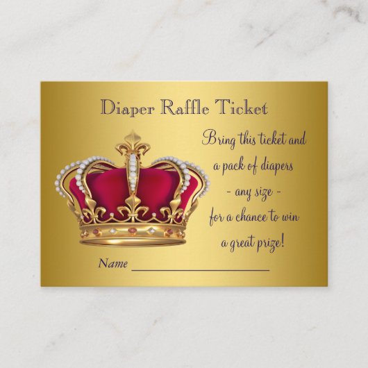 Prince Diaper Raffle Tickets Begleitkarte (Vorderseite)