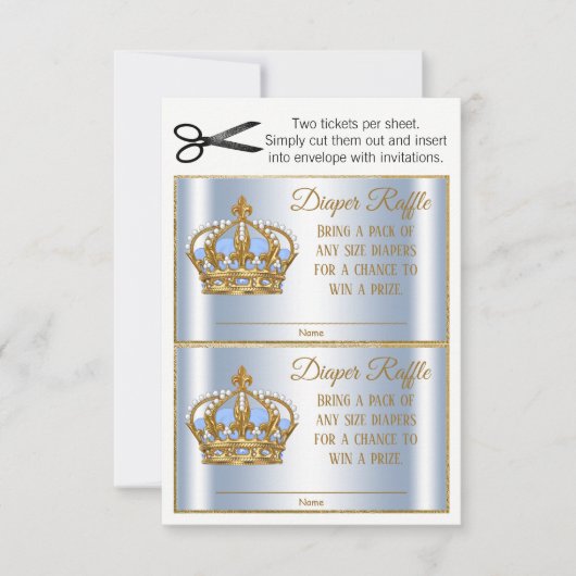 Prince Diaper Raffle Tickets Einladung (Vorderseite)