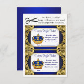 Prince Diaper Raffle Tickets Einladung (Vorne/Hinten)