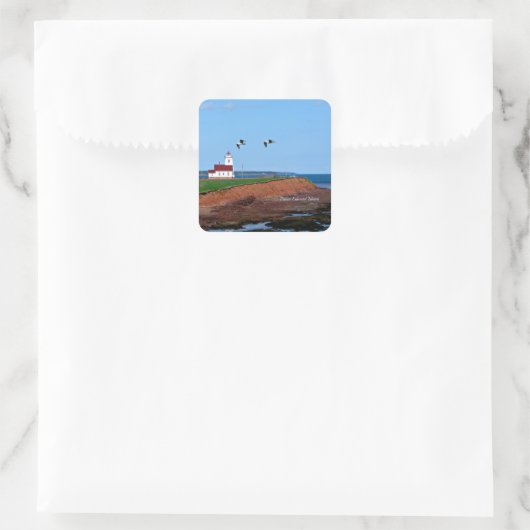 Prince Edward Island Lighthouse Quadratischer Aufkleber (Tasche)