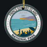 Prince Edward Island National Park Beach Abzeichen Keramik Ornament<br><div class="desc">Prince Edward Island National Park Vektorgrafik Design. Der Park liegt an der Nordküste der Insel,  direkt am Golf von St. Lawrence.</div>