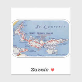 Prince Edward Island Vintage Karte Aufkleber
