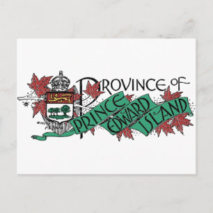 Prince Edward Island Vintager Wappen Zeichnend Postkarte