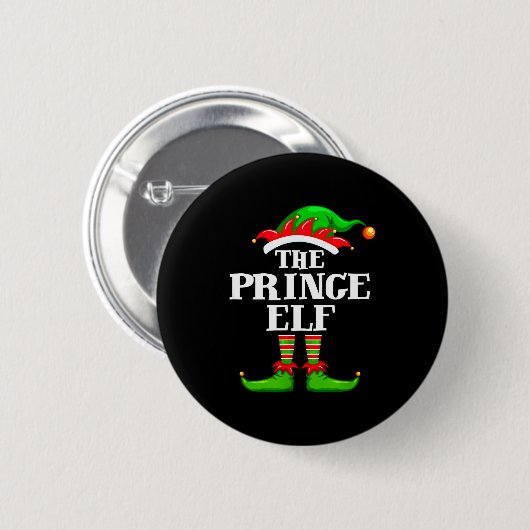 Prince Elf Matching Family Group Christmas Party P Button (Vorne & Hinten)