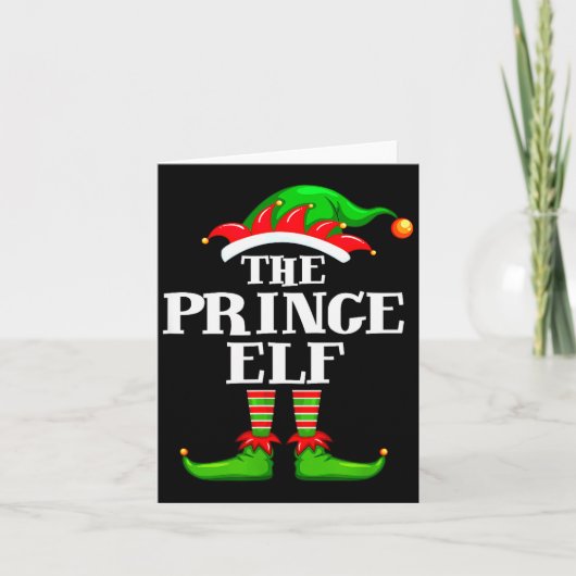 Prince Elf Matching Family Group Christmas Party P Karte (Vorderseite)