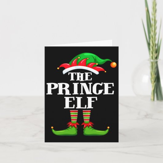 Prince Elf Matching Family Group Weihnachten Party Karte (Vorderseite)