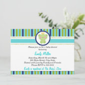 Prince Frog Baby Boy Dusche Einladung (Stehend Vorderseite)