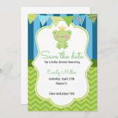 Prince Frog Baby Dusche Save the Date (Vorne/Hinten)