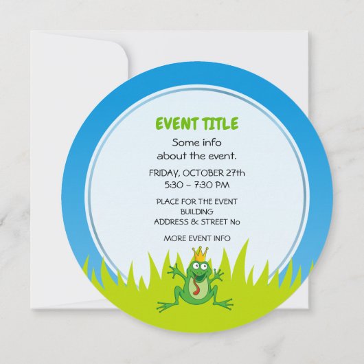 Prince Frog Einladung (Rückseite)