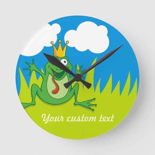 Prince Frog Runde Wanduhr (Vorderseite)