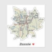 Prince George BC Map Aufkleber (Blatt)