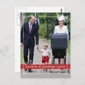 Prince George - Princess Charlotte - William Kate Postkarte (Vorne/Hinten)