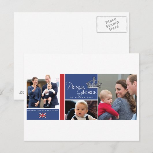 Prince George - William & Kate Postkarte (Vorne/Hinten)