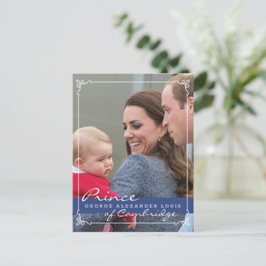Prince George - William & Kate Postkarte (Stehend Vorderseite)