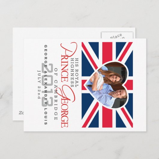 Prince George - William & Kate Postkarte (Vorne/Hinten)
