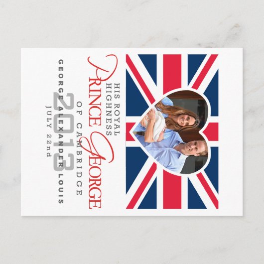 Prince George - William & Kate Postkarte (Vorderseite)