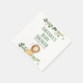 Prince Greenery Lion Baby Shower Napkins Serviette (Ecke)